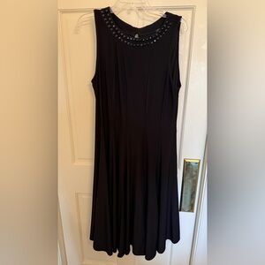 Chic Black Sleeveless Midi Dress, Size 1X